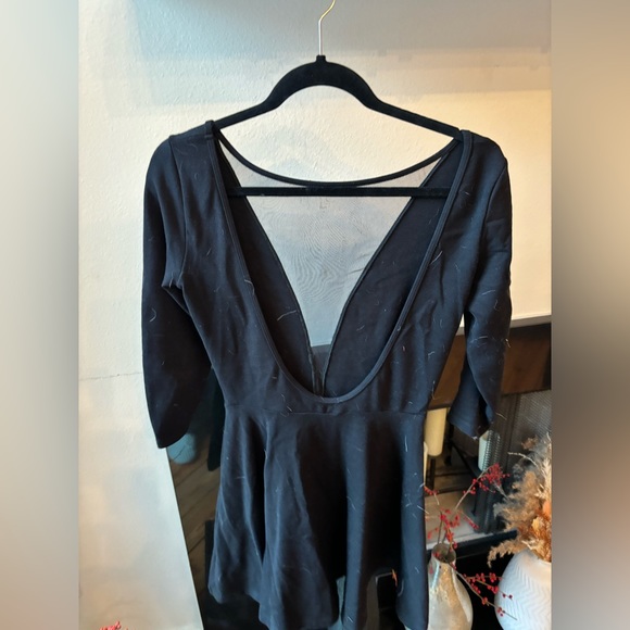 American Apparel Fit and Flare Black Mini Dress, Size L - Picture 3 of 4